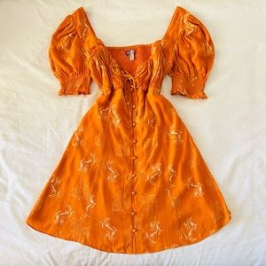 Urban Outfitters Sunset Orange Mini Dress